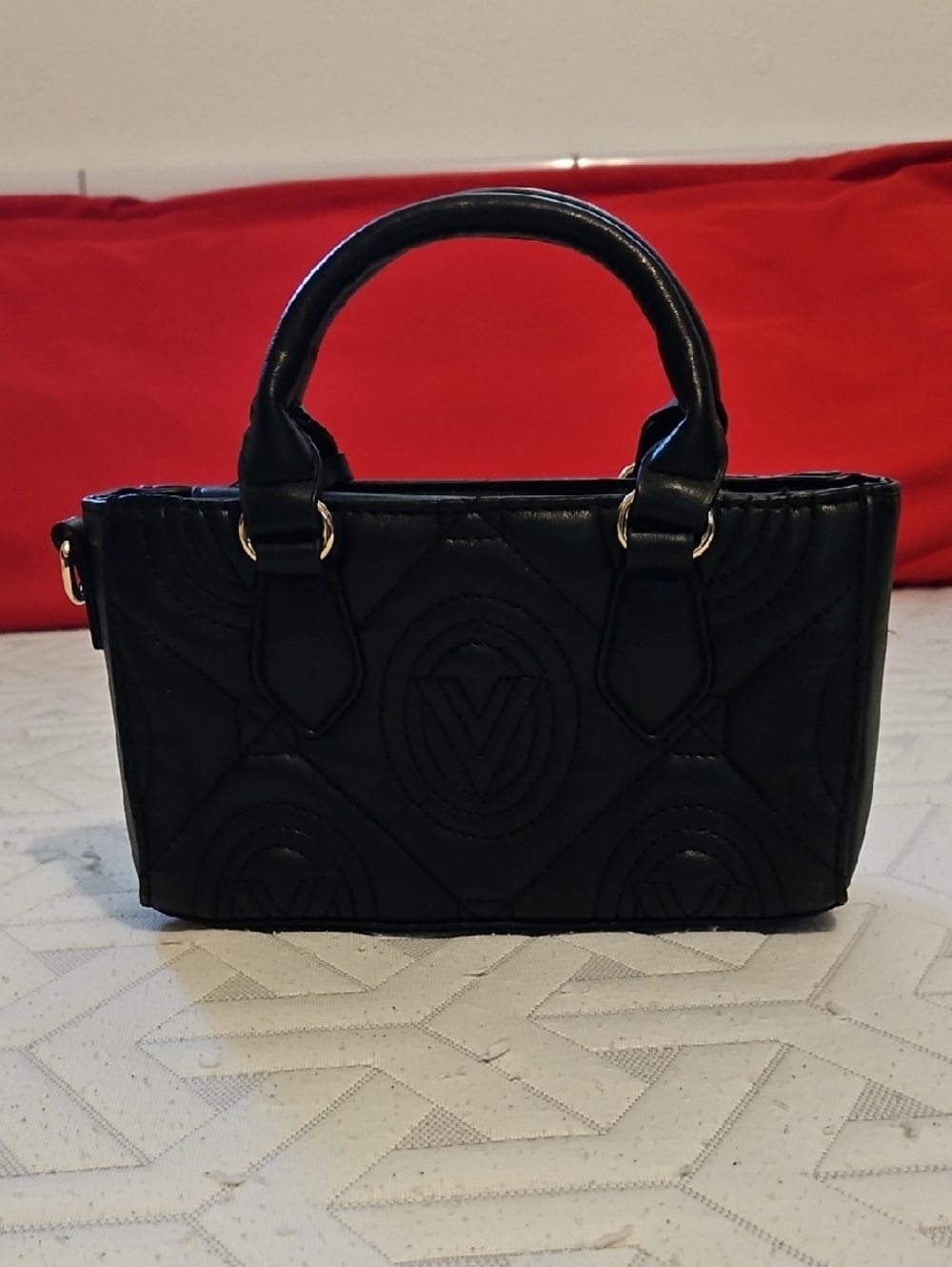 Valentino Mini Black Quilted Top-Handle Bag - Elegant Women's Handbag